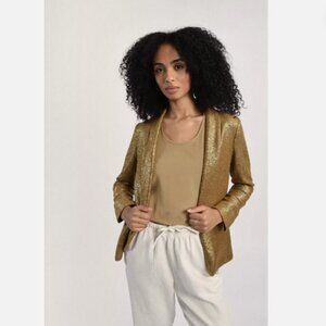 Molly Bracken Open Front Blazer Gold with gold flecks Small/Medium